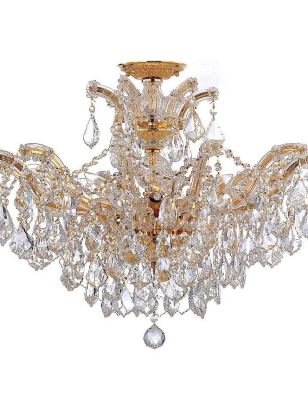 Brand New French Crystorama Maria Teresa 6 Light Semi Flush Mount Ceiling Light